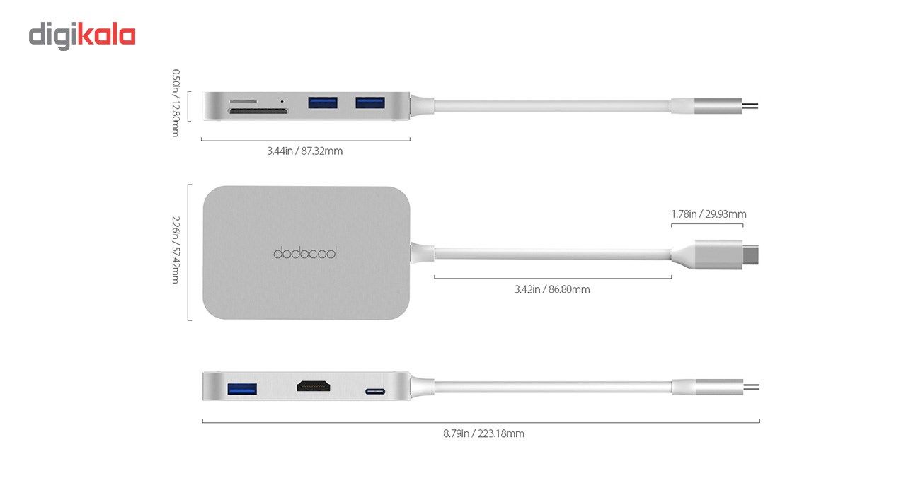 هاب 7 پورت USB-C دودوکول مدل DC30S با Power Delivery main 1 5