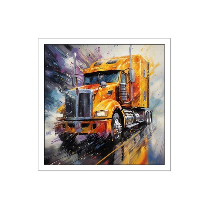 تابلو نوری بکلیت طرح نقاشی ماشین تریلی مدل W-MID-16136