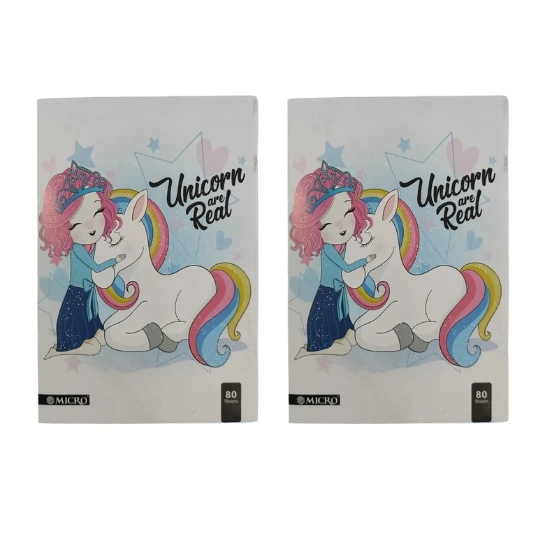 دفتر مشق 80 برگ میکرو طرح تکشاخ کد 007 بسته 2 عددی