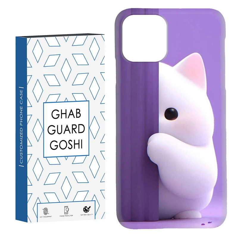 کاور قاب گارد گوشی طرح گربه بنفش کد Dimo-815 مناسب برای گوشی موبایل اپل  IPHONE 11 PRO MAX