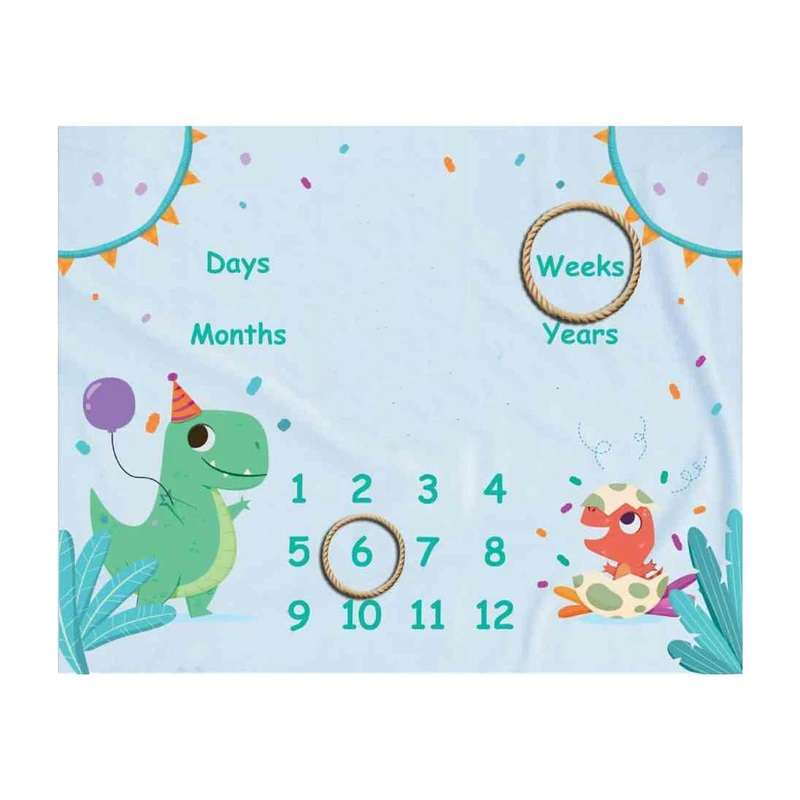 زیر انداز عکاسی ماهگرد نوزاد مدل دایناسور سایز 150x120 سانتی متر