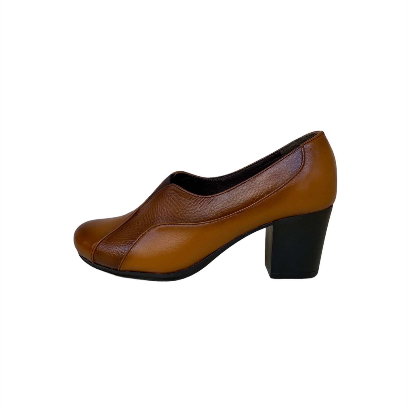 کفش زنانه مدل سکینه چرم طبیعی رنگ عسلی
