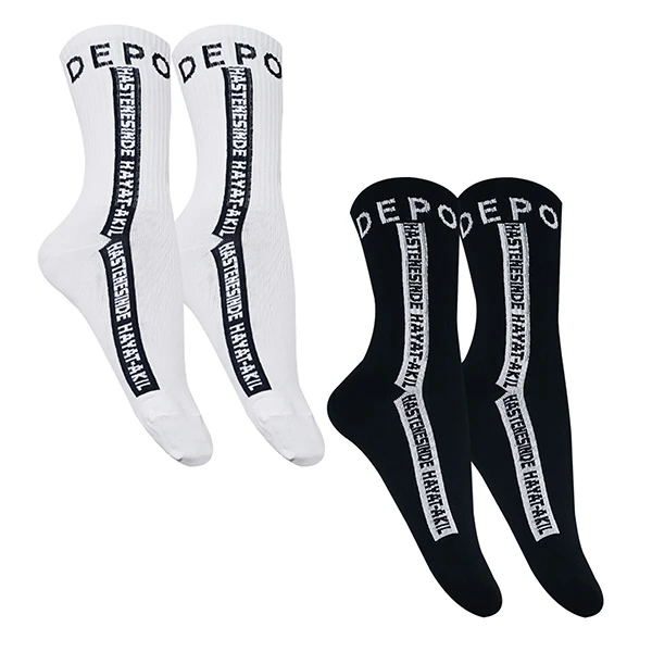 جوراب ساق بلند مردانه تن پوش هنگامه مدل پنبه کش اسپرت دپو مجموعه 2 عددی