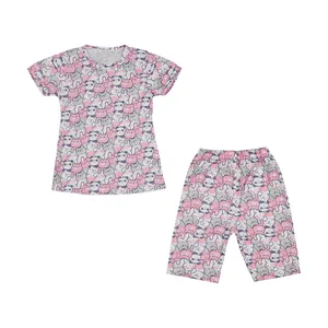 ست تی شرت و شلوارک دخترانه مدل خرس کوچولو کد 3391