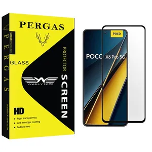 محافظ صفحه نمایش شیشه ای وایلی نایس مدل Pergas FullGlue مناسب برای گوشی موبایل شیائومی poco x6 pro