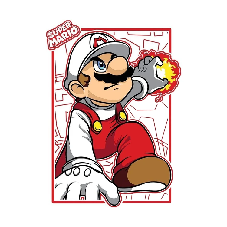 استیکر پارچه و لباس پاد آفرین مدل سوپر ماریو کد 107