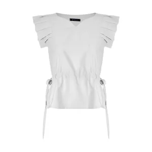 بلوز آستین کوتاه زنانه آیبکس مدل 4401 رنگ طوسی