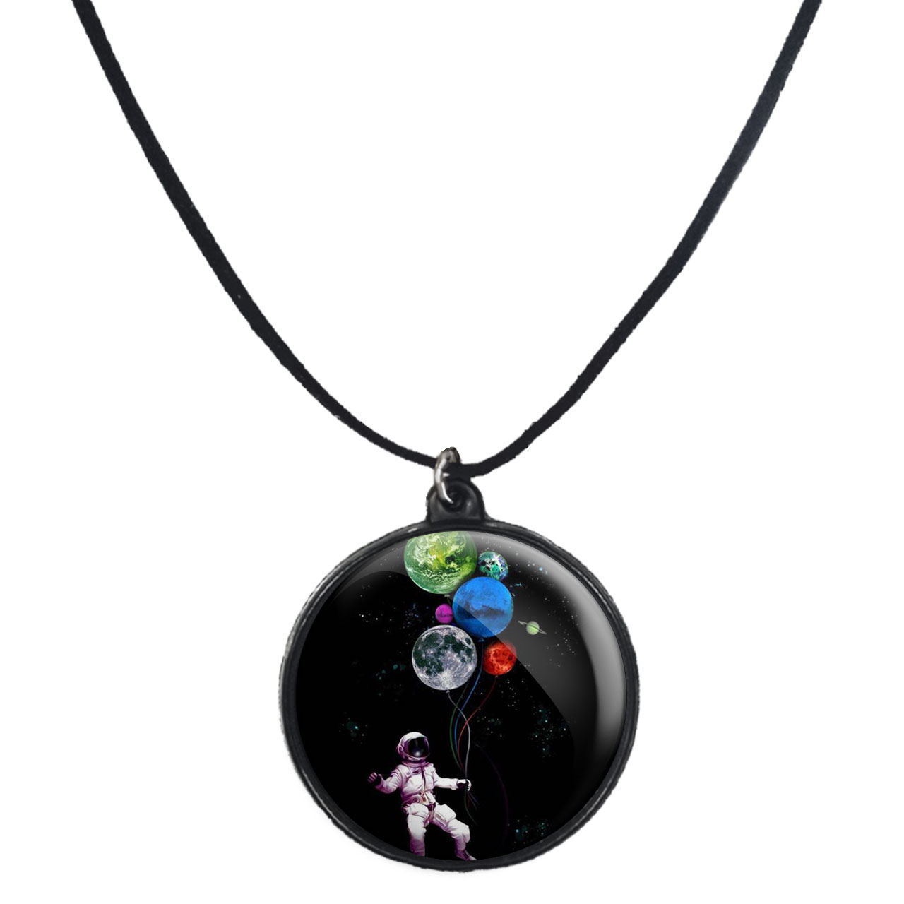 گردنبند پرمانه طرح فضانورد کد pmb.4206 مدل دو طرفه