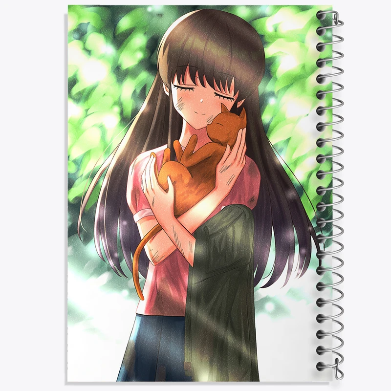 دفتر ژورنال نویسی 50 برگ خندالو مدل نقطه ای طرح هوندا و کیو انیمه سبد میوه کد 33986