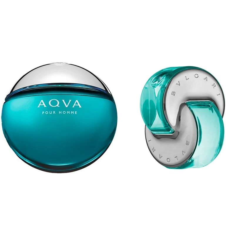 ادو تویلت مردانه بولگاری مدل Aqva Pour Homme حجم 100 میلی لیتر به همراه ادو تویلت زنانه بولگاری مدل Omnia Paraiba حجم 65 میلی لیتر