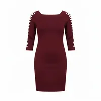 پیراهن یقه خشتی زنانه مدل آستین زاپ دار