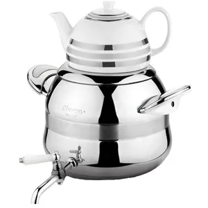 کتری قوری ابرون مدل Tea Poy کد 422 با گنجایش 6 لیتر به همراه ست سه عددی اردورخوری
