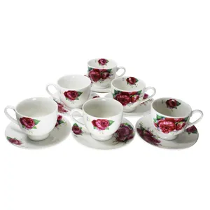 سرویس قهوه خوری 12 پارچه طرح Roses مدل 03