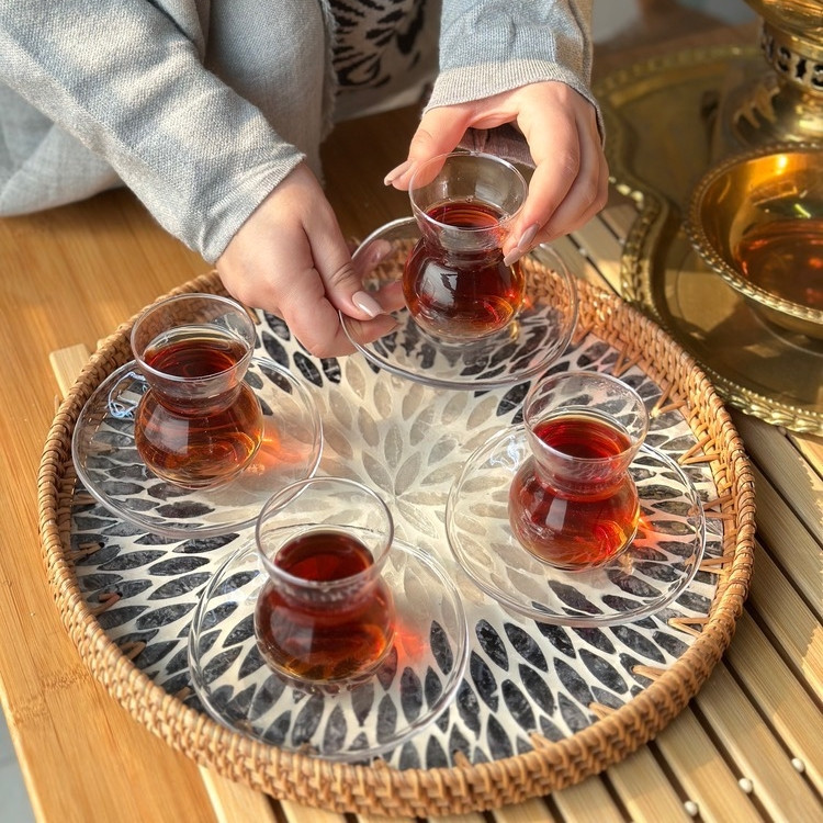 ست فنجان و نعلبکی 12 پارچه مدل دفرمه