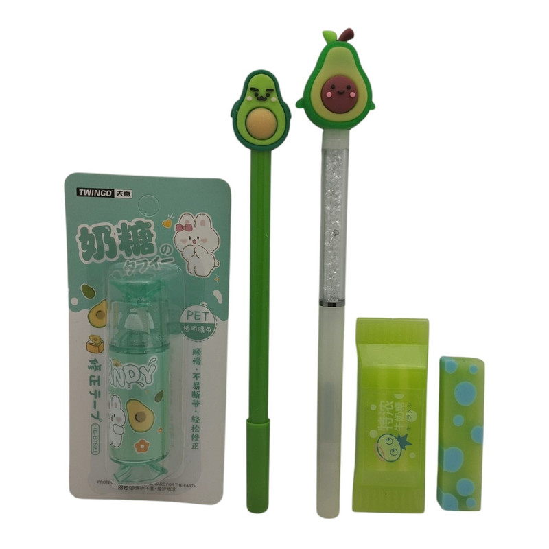 بسته لوازم تحریر مدل آوودکادو کد 1 مجموعه 5 عددی