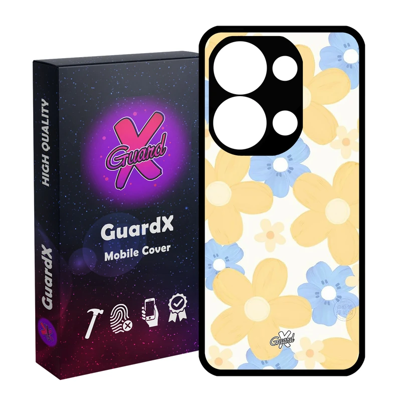 کاور گارد ایکس طرح Flower مدل Glass10539 مناسب برای گوشی موبایل شیائومی Redmi Note 13 Pro 4G / Poco M6 Pro 4G
