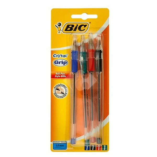 خودکار بیک 1 میلی متری مدل کریستال گریپ بسته 4 عددی