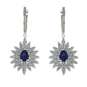 گوشواره طلا 18 عیار  اونیکست مدل 1951 Sapphire