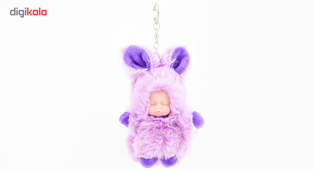 آویز و جاسوئیچی نوزاد لاکچری مدل Purple Rabbit Dress
