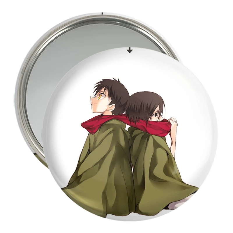 آینه جیبی خندالو مدل ارن و میکاسا انیمه اتک آن تایتان Attack on Titan کد 11044