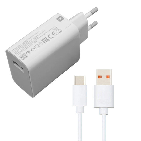 شارژر دیواری شیائومی مدل 27 وات به همراه کابل تبدیل usb-C