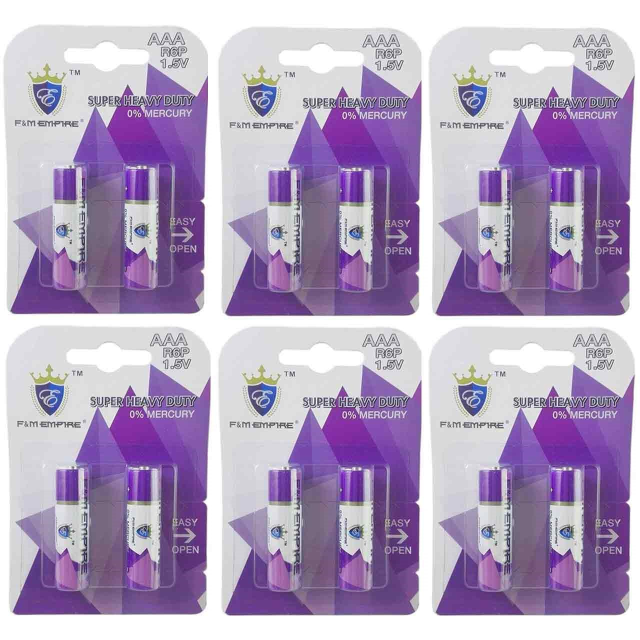 باتری نیم قلمی F And M Empire مدل Super Heavy Duty بسته 12 عددی
