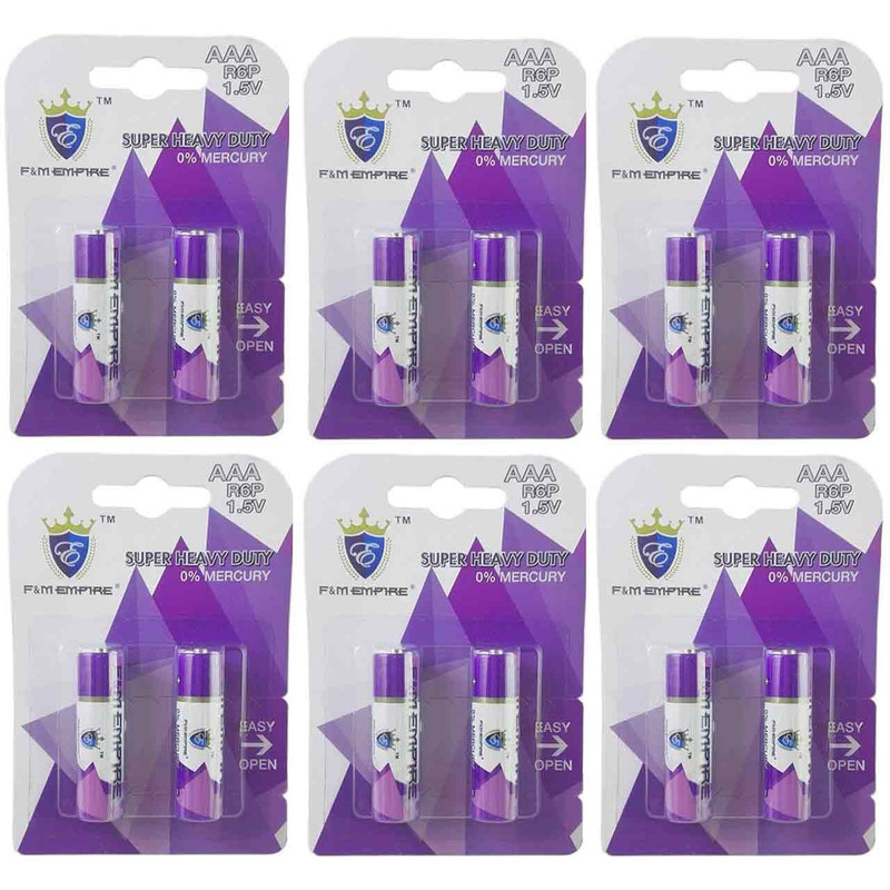 باتری نیم قلمی F And M Empire مدل Super Heavy Duty بسته 12 عددی