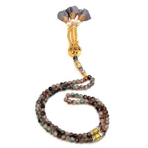 تسبیح مدل مروارید سنگی لاله و رز