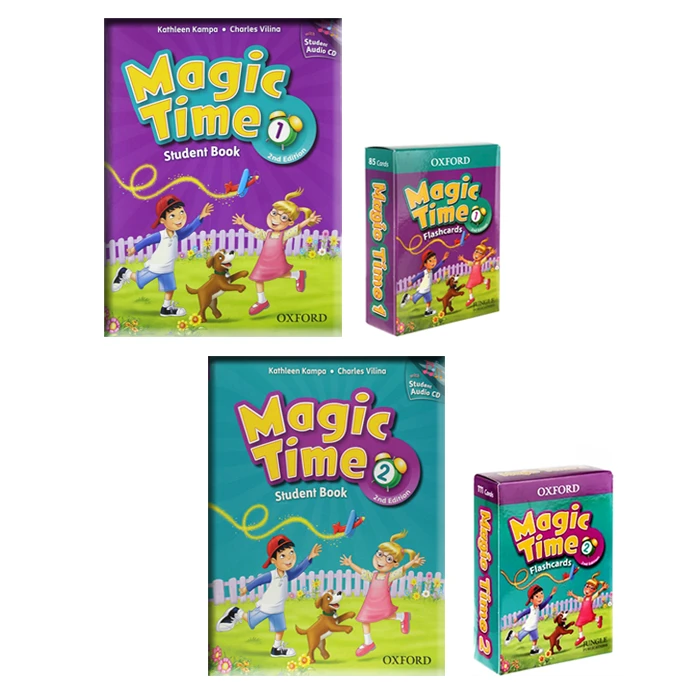 کتاب Magic Time And Flash Cards اثر Kathleen Kampa And Charles Vilina انتشارات الوندپویان 2 جلدی به همراه فلش کارت