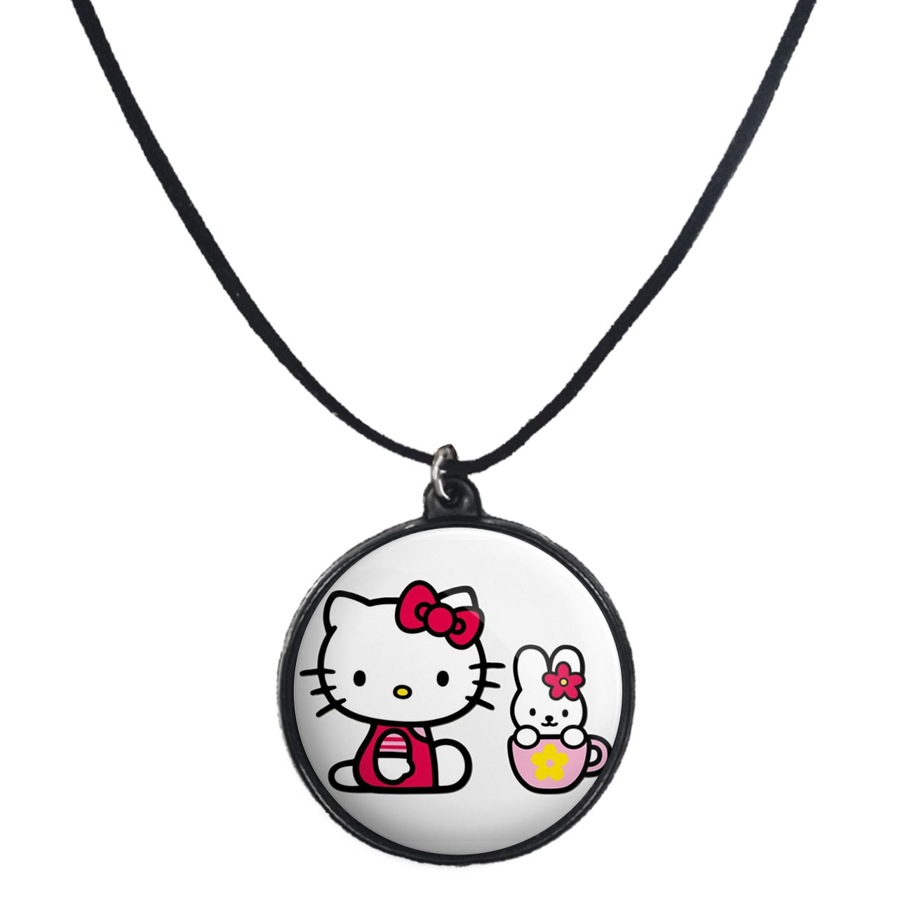 گردنبند پرمانه طرح کیتی کد pmb.22575 مدل دو طرفه