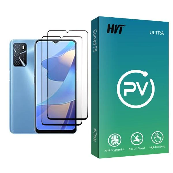 محافظ صفحه نمایش اچ وی تی مدل PV Glass MIX002 مناسب برای گوشی موبایل اوپو A16 بسته دو عددی