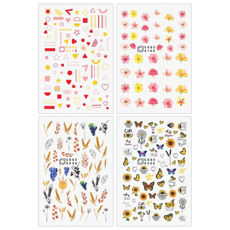 برچسب لنز ناخن مدل corn مجموعه 4 عددی 