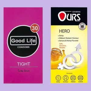 کاندوم گودلایف مدل Tight بسته 12 عددی به همراه کاندوم اورز مدل Hero بسته 12 عددی