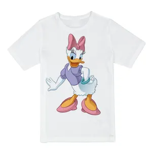 تی شرت آستین کوتاه دخترانه مدل کارتون کد 35 رنگ سفید