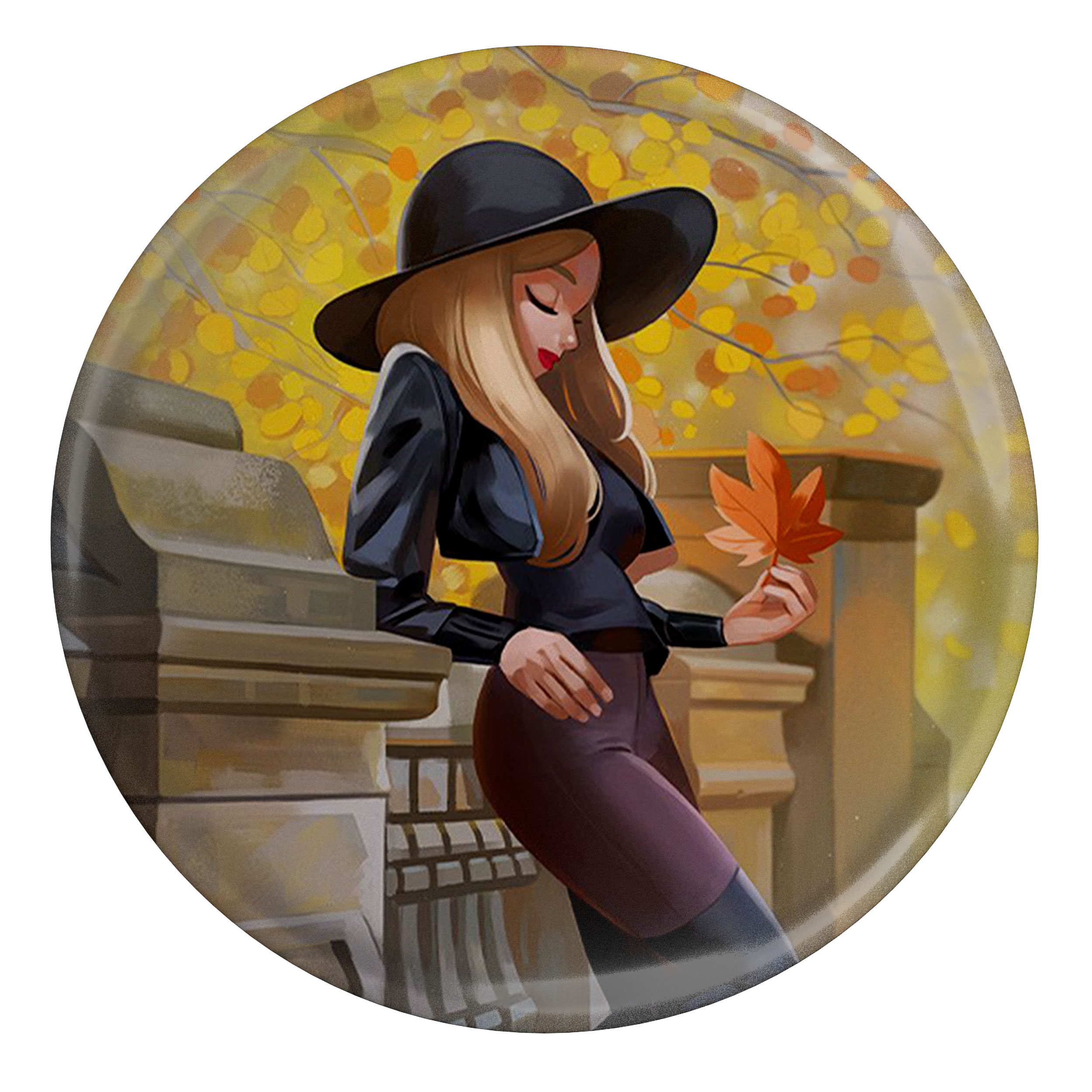 مگنت طرح نقاشی برگ و دختر مدل S12444