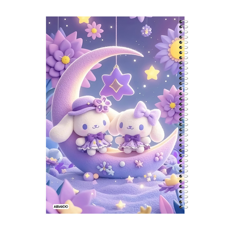 دفتر مشق 100 برگ آلبالو طرح کیوت فانتزی کد 2374