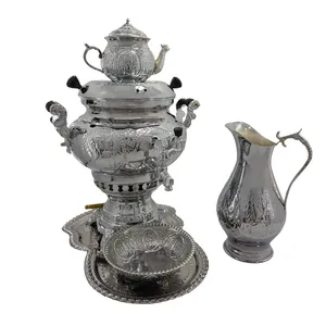  سرویس سماور گازی 5 پارچه پرتو گستر مدل عدسی  کد 108 گنجایش 6 لیتر