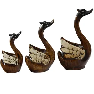 مجسمه دنیا دکوری سرمد مدل قو کد 1 مجموعه 3 عددی