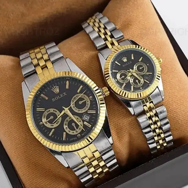 ست ساعت مچی عقربه ای زنانه و مردانه رولکس مدل تک موتور 011