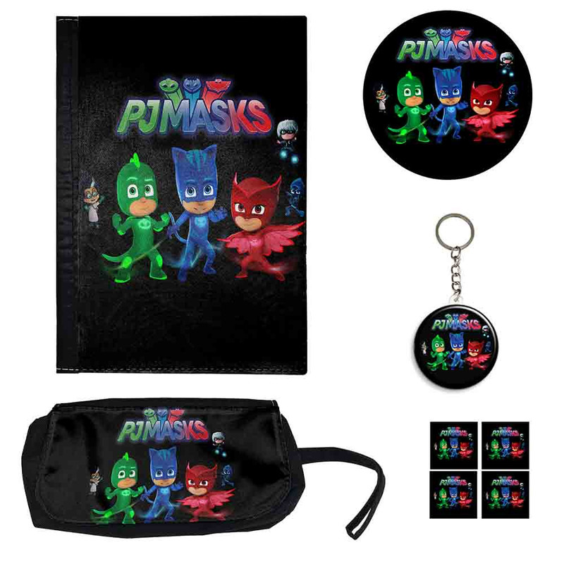 ست لوازم التحریر طرح گروه شب نقاب کد 1 بسته 8 عددی