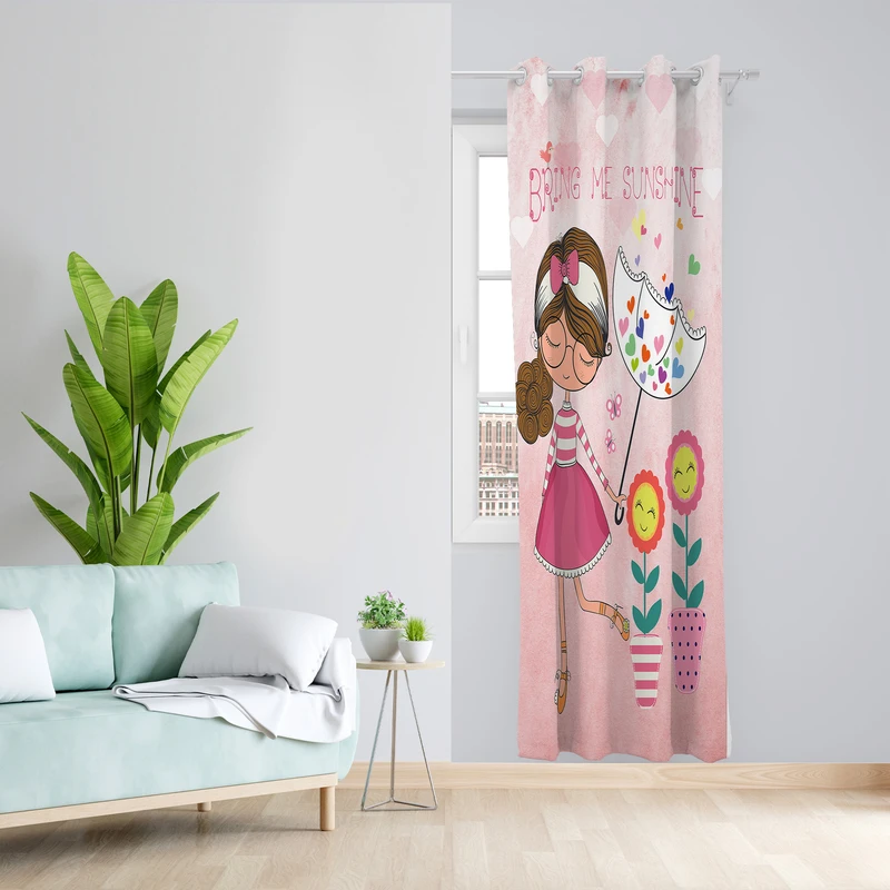 پرده طرح کودک مدل مخمل پانچی کد L 1115 Z سایز 140x200 سانتی متر