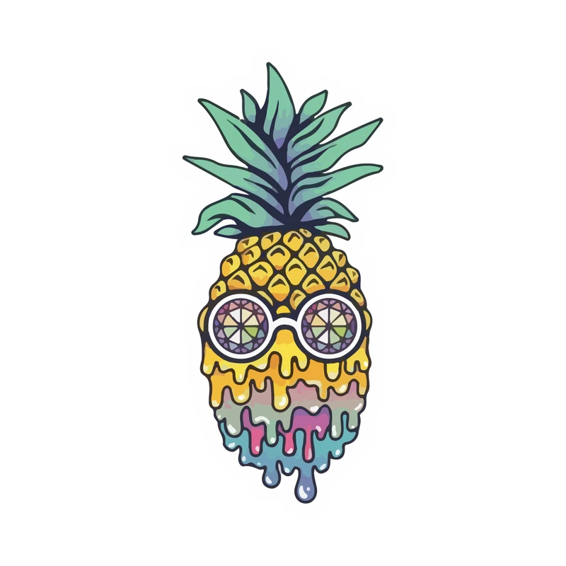 برچسب لپ تاپ پویا مارکت طرح آناناس کد 837