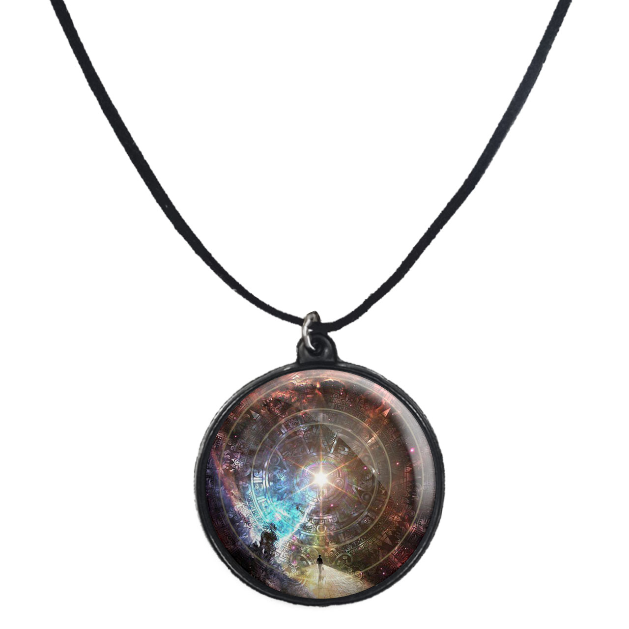 گردنبند پرمانه طرح ستاره و کهکشان کد pmb.25671 مدل دو طرفه