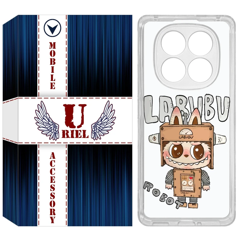 کاور یوریل مدل Clear کد 121 طرح لبوبو مناسب برای گوشی موبایل شیائومی Redmi Note 14 Pro 4G / Poco X7