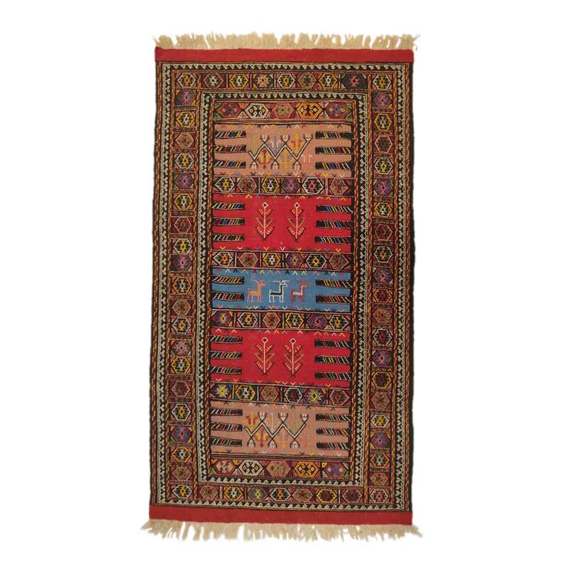 گلیم دستبافت دو متری طرح هندسی کد 87945 گلیم دستبافت دو متری طرح هندسی کد 87945