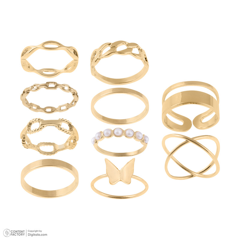 انگشتر زنانه مدل مرواریدی مجموعه 10 عددی