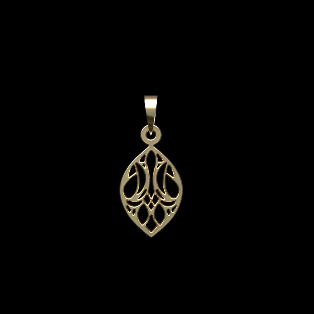 آویز گردنبند طلا 18 عیار زنانه مدوپد مدل اسلیمی کد PA1-10587 -  - 1
