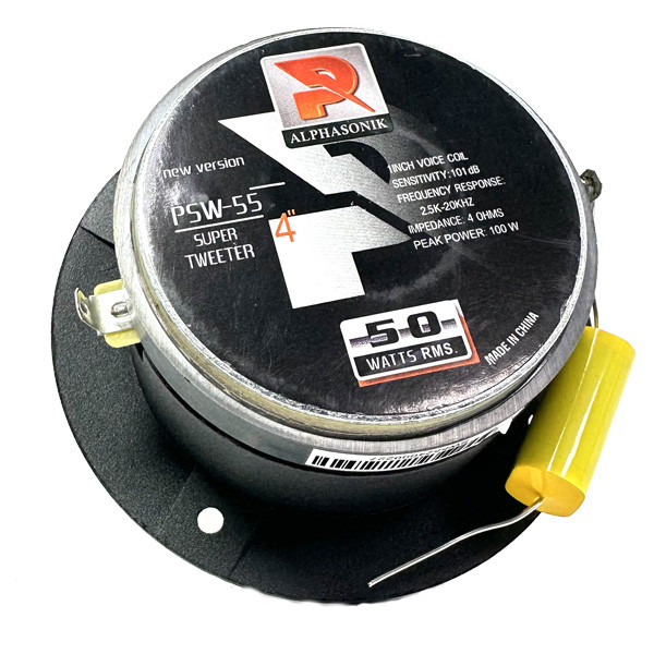سوپرتیوتر پشت خودرو الفاسونیک مدل  ALPHASONIK PSW-55  سایز 4 اینچ بسته دو عددی