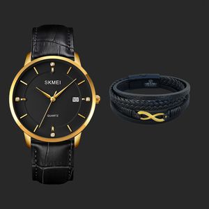 ساعت مچی عقربه‌ای مردانه کوارتز اسکمی مدل 1801LGDBK-Verganti به همراه دستبند