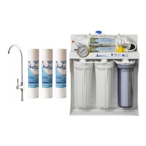 نقد و بررسی دستگاه تصفیه کننده آب آکوا پیورست مدل SM 9092  به همراه شیر تصفیه و فیلتر تصفیه مجموعه 3 عددی توسط خریداران